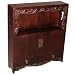 EXP Handmade Asian furniture-35" Chinese Curio / Display Cabinet With Carved Trim & Mahogany Finish