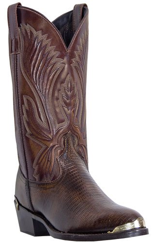 Men's Laredo Antique Tan Lizard Print Foot Cowboy Boots 68082
