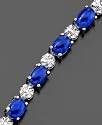 Sterling Silver Sapphire (13 ct. t.w.) & Diamond Accent Bracelet