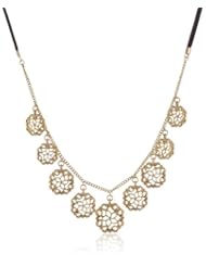 NINE WEST VINTAGE AMERICA "Florabella" Worn Gold-Tone Shaky Frontal Necklace, 10"