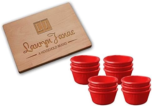 Lauryn Janae Premium Mini 3.5" inch Red Stackable Plastic Ramekin, Kitchen Prep, Dipping Sauce, Dessert, Custard, Pinch, Candy Dish or Nut Bowls (Set of 12)