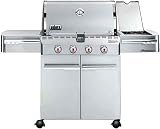 7T20001 Summit Series S420 66 Gas Grill with 580 sq. in. Cooking Surface 4 Stainless Steel Burners and Recessed Side Burner