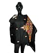 Gift for Sister- Black Color Wraps and Shawls Stole with Embroidery on Wool From Kashmir 72 X 28 Inches Free Shipping