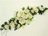 Review GT Decorations  / Wedding Artificial Silk Flower Cream Velvet Rose Hydrangea Ficus Pearl Table Centrepiece from GT Decorations