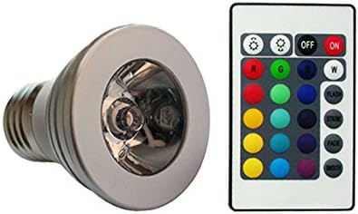 KiwiLighting 5PCS 3W E27 RGB Flash Multicolor LED Light Bulb Lamp with 24 Key RF Wireless Remote