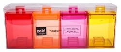Zak Designs 4-Piece Mini Stackable Canister Set, Rainbow