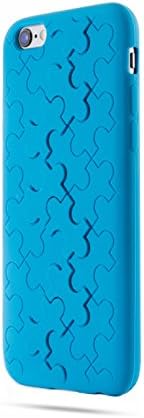 Cool 3D Puzzle Design - Stylish iPhone 6 / 6S Silicone Case Light Blue - Best Screen Protection Bumper - Shock Absorbent Cover - Soft Non Slip Slim Fit Skin - For Girls Boys Women Men