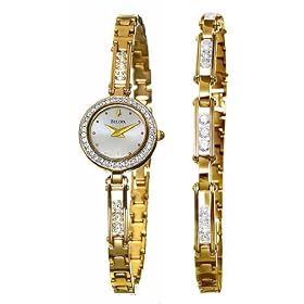 Bulova 98X103 Swarovski Ladies Watch W  Matching Bracelet Gift Set