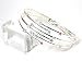 Sterling Silver Crystal Set Bangle With Pink, Blue and Clear Crystals by The Olivia Collection