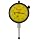 Starrett 25-881J Dial Indicator, 9.525mm Stem Dia., Lug-on-Center Back, Yellow Dial, 0-100 Reading, 57.15mm Dial Dia., 0-25mm Range, 0.01mm Graduation