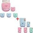 3 Matching Sets, 6-Pack "I Love" Drooler Baby Bib & Burp Cloths