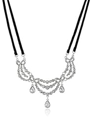 Betsey Johnson "Stone & Pearl" Crystal Teardrop Necklace, 20"