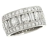 Lds Pave Eternity Band with Baguette & Ovals 6.45cttw