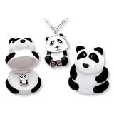 PANDA BEAR NECKLACE WITH SILVERTONE CHAIN