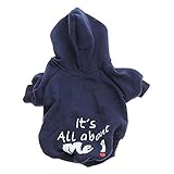 Ollypet Funny Cute Warm Clothing for Small Dogs Winter Hoody All About Me Black