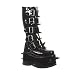 WICKED-800, Men's 4'' Gothic Rubber Spiked Platform Knee Boot by Demonia in 2 Colors