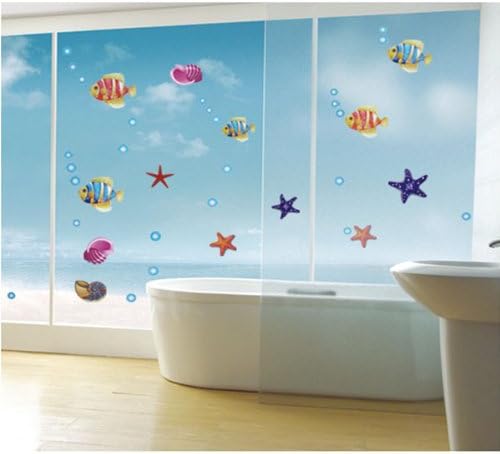 Fish Removable Wall Vinyl Sticker Decals Wallpaper For Window Bathroom LW57_8063