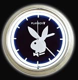 PLAYBOY Neon Wanduhr black