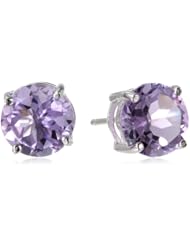 Sterling Silver Amethyst Stud Earrings