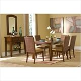 Newport 7 Piece Dining Table Set in Dark Brown Mahogany