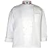 San Jamar J053 Luxury Cotton Cuisinier Jacket with Tri-Color National Collar and Cloth Covered Button, 3X-Large, White