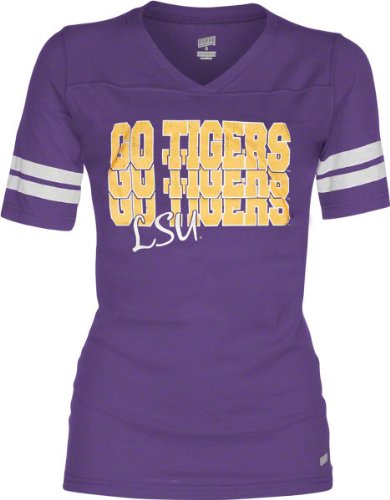 LSU Tigers Women's Purple Football Jersey T-Shirt