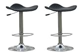 Tabouret de bar - 2 tabourets - Chrome noir - Chaise de cuisine