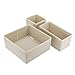 Avinee Foldable Fabric Closet Dresser Drawer Storage Organizer, Cloth Storage Box Organizer Bins For Underwear, Socks, Bras, Tights, Leggings - 3 Set