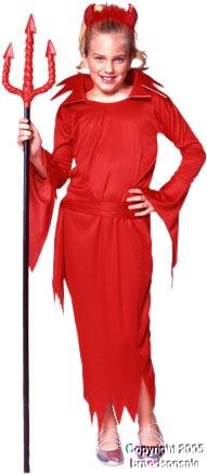Child's Girl's Little Red Devil Girl Halloween Costume (Size:Large 12-14)