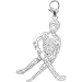 14K White Gold Diamond Hockey Player Charm