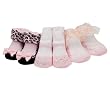 3 Pair of Pink Baby Mary Jane Party Socks - 0-9 M- Organza Gift Pouches - Baby Emporio