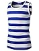 H2H Mens Casual Slim Fit Sleeveless Crewneck Lightweight Striped Summer Tank Top