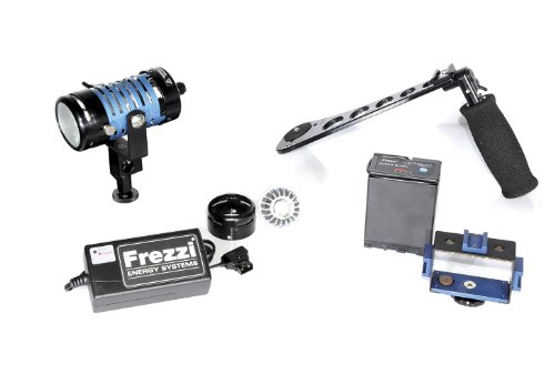 Frezzi HH-1 Kit Includes Dimmer Mini-Fill, PB-65 Battery, Charger, Camera Battery Mount Holder, SG-HH Hand Grip Stabilizer, and Shoe Mount