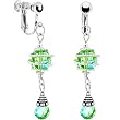 Handcrafted Austrian Crystal Peridot Aurora Swirl Clip Earrings