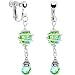 Handcrafted Austrian Crystal Peridot Aurora Swirl Clip Earrings