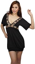 V-neck Fitted Sheer Lace Elastane/Polyester Club Dress/Mini Dress 