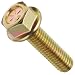 Grade 8 Steel Flange Bolt, Zinc Yellow-Chromate Plated Finish, Hex Head, UNC Threads, Hex Head, Meets IFI-111 (2002)/SAE J429 (1999)/ASTM B633 Specifications, 1/4"-20 Thread Size, 1/2" Length, Fully Threaded, Pack Of 50