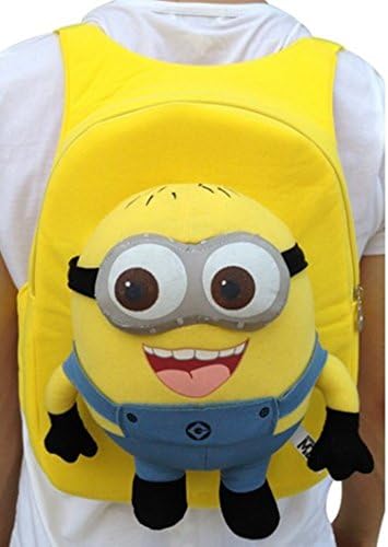 Toy24h New Despicable Me 3D Eyes Minion Two Eyes Big Smile Kids Soft Plush Bags