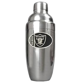 Click here to buy Oakland Raiders NFL Stainless Steel Cocktail Shaker by Great American Products.
