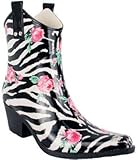 Nomad Women's Yippy Low Rain Boot,Rose Zebra,10 M US