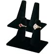 2 Black Velvet Double Ring Showcase Countertop Displays
