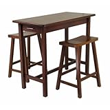 Winsome Furniture 3Pc Kitchen Island Set; Table With 2 Drawers And Saddle S ....