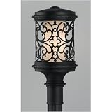 18-3/4-Inch Outdoor Post Light with Metal Fretwork