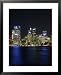 Sydney CBD at Night, Sydney Cove, Australia Framed Art Poster Print by David Wall, 25x31