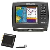 Lowrance HDS-7 GEN2 Plotter/Sounder, with 6.4-inch LCD, Insight USA Cartography, LSS-2 StructureScan, and Two Transducers.