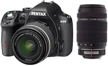 Pentax K-50 Appareil photo Reflex num&eacute;rique 16 Mpix Noir + Objectif DAL 18-55 + Objectif HDDA 55-300
