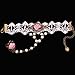 Yazilind Lolita Pink Rose White Beads Metal White Lace Slave Bracelets with Ring fow Women