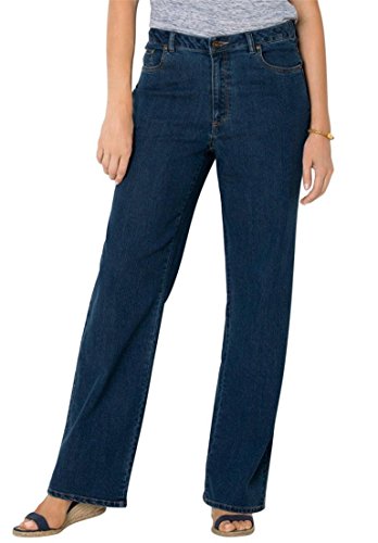 Women's Plus Size 5-Pocket Wide Leg Stretch Jeans In Denim And Twill