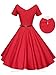 Vintage Short Sleeve V-Neck Swing Dress with Belt
