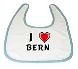 Baby Bib with I Love Bern (first name/surname/nickname) by Shopzeus